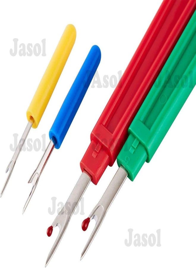 Jasol Seam Ripper and Thread Remover Kit, 2 Big and 2 Small Sewing Stitch Thread Unpicker and 1 Sewing Trimming Scissor Nipper Tool for Thread Remove - Multicolor - Image 4